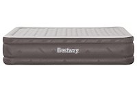 Semišová nafukovací matrace FORTECH s integrovanou pumpou 203 x 152 x 46 cm