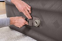 Semišová nafukovací matrace FORTECH s integrovanou pumpou 203 x 152 x 46 cm