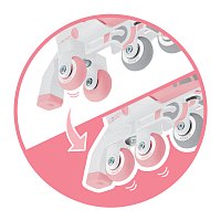 První Inline brusle 2v1, pastelově růžové, vel. 26-29