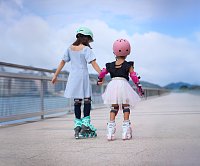 První Inline brusle 2v1, pastelově růžové, vel. 26-29