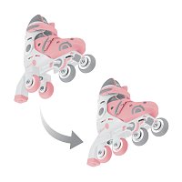 První Inline brusle 2v1, pastelově růžové, vel. 30-33