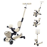 Koloběžka Go Up Baby Lights se sedátkem 3 v 1, taupe