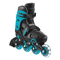 Inline brusle GO SKATES se svítícím předním kolečkem vel. 34-37, černo-modré