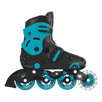 Inline brusle GO SKATES se svítícím předním kolečkem vel. 34-37, černo-modré