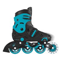 Inline brusle GO SKATES se svítícím předním kolečkem vel. 34-37, černo-modré