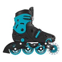Inline brusle GO SKATES se svítícím předním kolečkem vel. 34-37, černo-modré