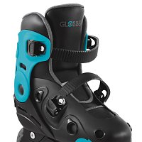 Inline brusle GO SKATES se svítícím předním kolečkem vel. 34-37, černo-modré