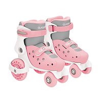 Dětské čtyřkolové brusle LEARNING SKATES vel. EU 26-29, pastelově růžová