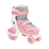 Dětské čtyřkolové brusle LEARNING SKATES vel. EU 26-29, pastelově růžová