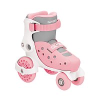 Dětské čtyřkolové brusle LEARNING SKATES vel. EU 26-29, pastelově růžová