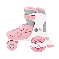 Dětské čtyřkolové brusle LEARNING SKATES vel. EU 26-29, pastelově růžová