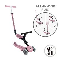 Koloběžka GO UP ACTIVE LIGHTS ECOLOGIC 3v1, berry