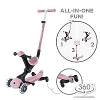Koloběžka GO UP DELUXE 360° LIGHTS ECOLOGIC  3v1, berry