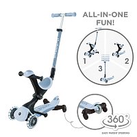 Koloběžka GO UP DELUXE 360° LIGHTS ECOLOGIC 3v1, blueberry