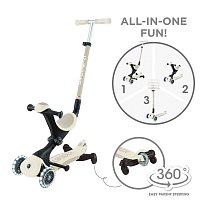 Koloběžka GO UP DELUXE 360° LIGHTS ECOLOGIC  3v1, coconut
