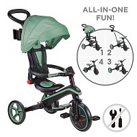 Tříkolka Globber Explorer Trike Foldable 4v1, olivová