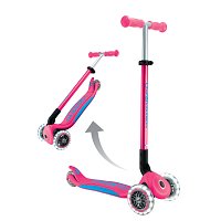Koloběžka Globber Elite Lights  3-kolečka, fuchsiová