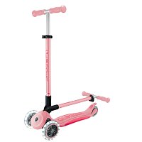 Koloběžka Globber Elite Lights  3-kolečka, pastelově růžová
