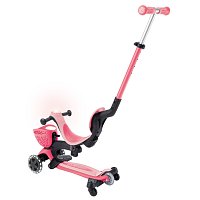 Koloběžka Go Up Baby Lights se sedátkem 3 v 1, korálově růžová