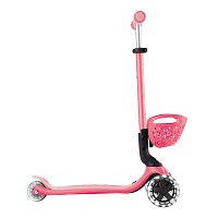Koloběžka Go Up Baby Lights se sedátkem 3 v 1, korálově růžová