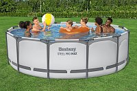 Nadzemní bazén kulatý Steel Pro MAX, kartušová filtrace, schůdky, průměr 3,66m, výška 1m