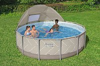 Nadzemní kruhový bazén Steel Pro MAX ™ se sluneční clonou - 107 x 396 cm