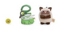 NICI plyš MyMochi Siamská kočka Siamy 8 cm s tenisovým míčkem a kostýmem, dárkové balení