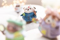 NICI plyš MyMochi Vydra Jiro 8 cm se sushi a kostýmem šéfkuchaře, dárkové balení