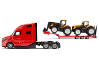 SIKU Super - Tahač Volvo VNL 860 s návěsem a JCB traktory