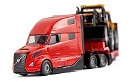 SIKU Super - Tahač Volvo VNL 860 s návěsem a JCB traktory