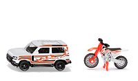 SIKU Blister - Land Rover Defender s motocyklem KTM 450 SX-F