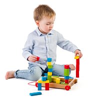 Vozík s kostkami malý - 34 dílů