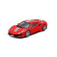 Bburago - RACE+PLAY, Ferrari 488 Pista, červená, 1:43