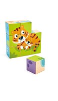 Kostkové puzzle - divoká zvířata