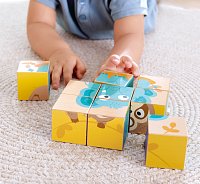 Kostkové puzzle - divoká zvířata