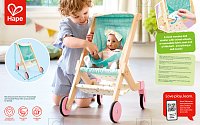 Dřevěný kočárek pro panenky Sweet Walks