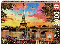 Puzzle 3000 dielikov - Západ slnka v Paríži