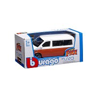 Bburago - STREET FIRE, 2020 Volkswagen T6.1 Transporter, bílá-oranžová metalíza, 1:43