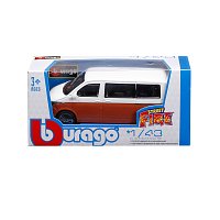 Bburago - STREET FIRE, 2020 Volkswagen T6.1 Transporter, bílá-oranžová metalíza, 1:43