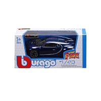 Bburago - STREET FIRE, Bugatti Chiron, tmavě modrá metalíza, 1:43