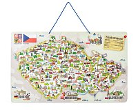 Magnetic map of the Czech Republic with pictures and board game, 3 in 1