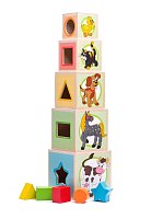 Stacking and nesting picture blocks - ´´Animals´´, 5pcs