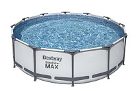 Nadzemní bazén kulatý Steel Pro MAX, kartušová filtrace, schůdky, průměr 3,66m, výška 1m