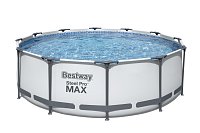 Nadzemní bazén kulatý Steel Pro MAX, kartušová filtrace, schůdky, průměr 3,66m, výška 1m