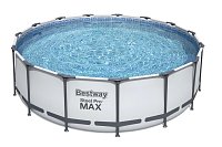 Nadzemný bazén guľatý Steel Pro MAX, kartušová filtrácia,schodíky,plachta,priemer 4,57m, výška 1,22m