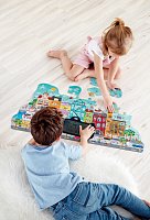 Puzzle - Animované městečko v pohybu, 49 dílků