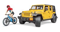 Volný čas - Jeep Wrangler Rubicon Unlimited s horským kolem a cyklistou