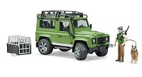 Lesníctvo - Land Rover Defender s poľovníkom a psom