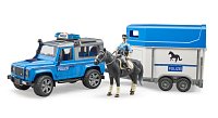 Pohotovostní vozidla - Policie Land Rover Defender s vlekem pro koně a koněm