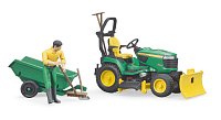 Užitkové vozy - bworld traktor John Deere s přívěsem a zahradníkem